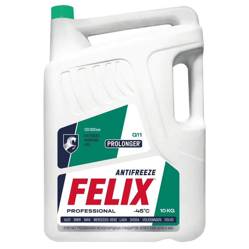 Антифриз FELIX PROLONGER 10кг ЗЕЛЕНЫЙ 1/2 