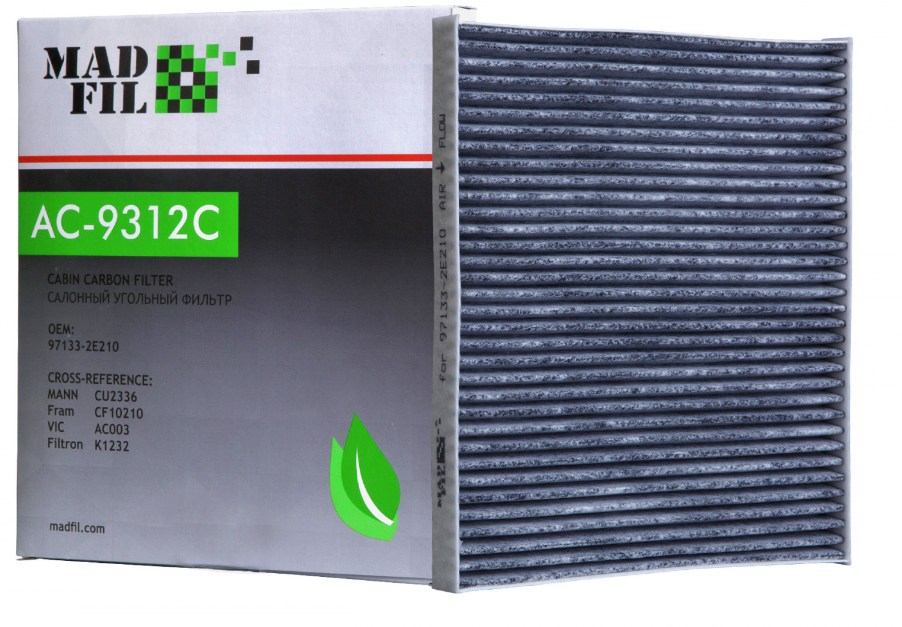 Фильтр салона MADFIL AC-9312C (AC-003C) угольный