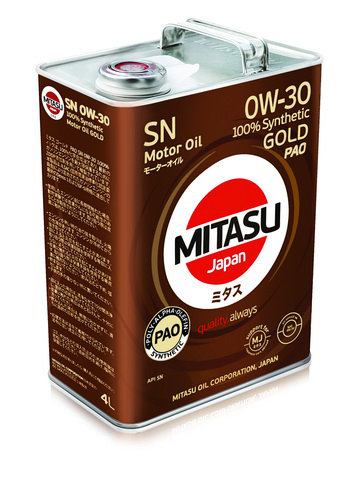 MJ103 MITASU GOLD SN 0W30  (4L) синтетическое мотор.масло для бензинз.дв.(1/6) Япония.